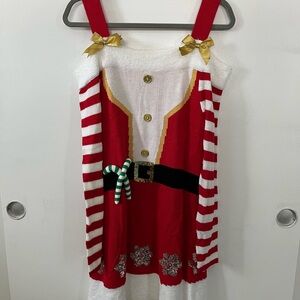 Festive Red and White Holiday Dress